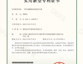 湖北次氯酸鈉發(fā)生器專利證書(shū)