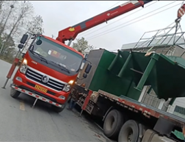 湖北常德市子良茶園水廠一體化凈水設備案例卸貨和現場安裝